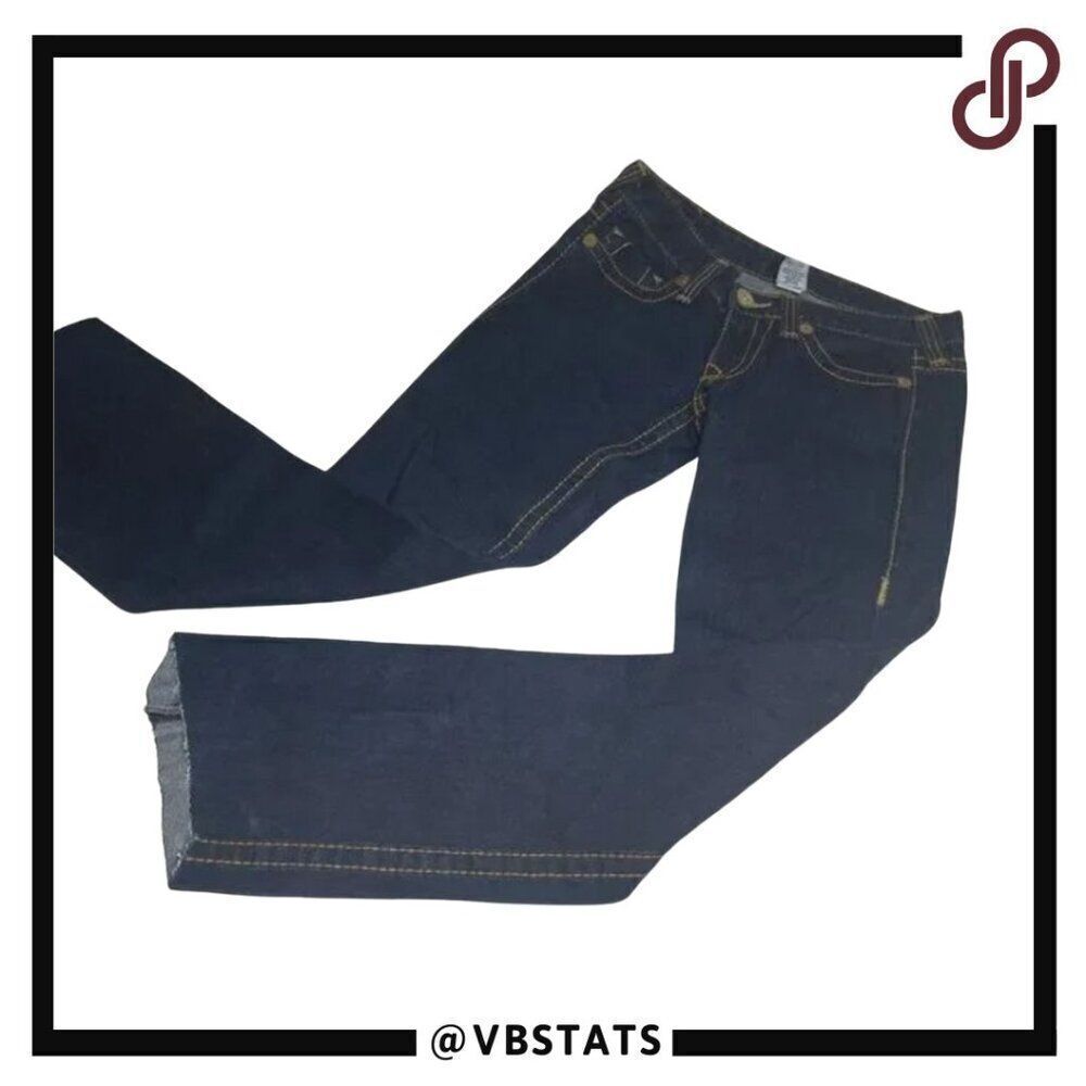 True Religion 100 Thick‎ Stitch Slim Bootcut Jeans Size 28 Unfinished hem (NWOT)